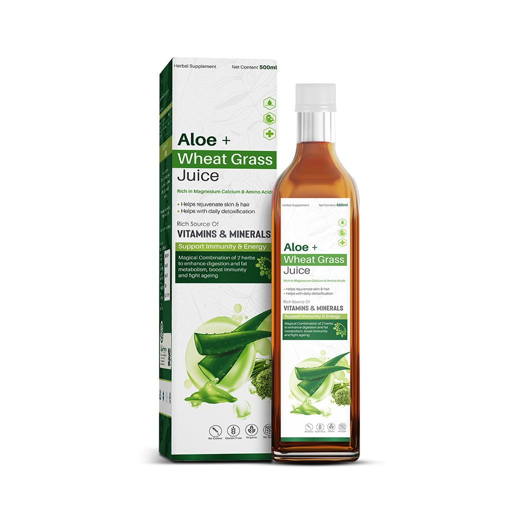 Aloe + wheat grass juice